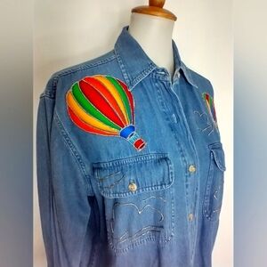 VINTAGE DENIM SHIRT WITH AIR BALLOONS